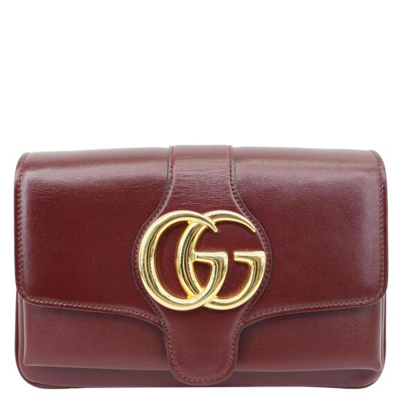 Gucci  Arli Flap Small Vitello Palmellato Lux Leather Crossbody Bag Burgundy - Picture 3 of 15